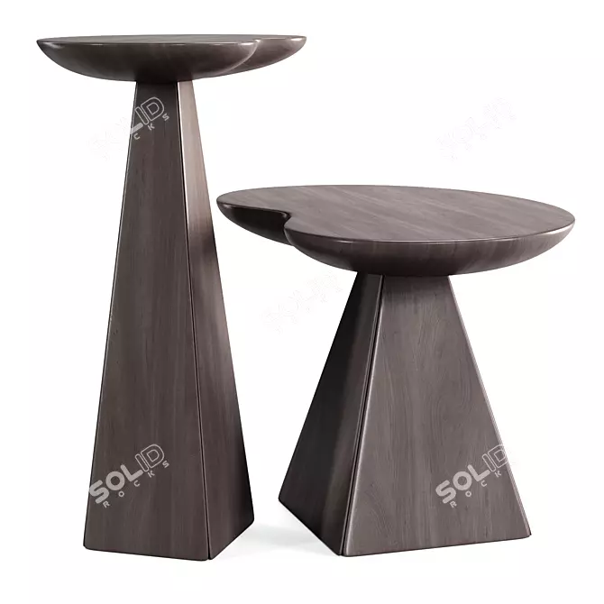 Modern Pyramid Coffee Tables Set 3D model image 4