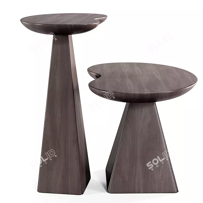 Modern Pyramid Coffee Tables Set 3D model image 5