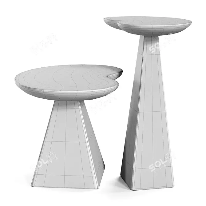 Modern Pyramid Coffee Tables Set 3D model image 6