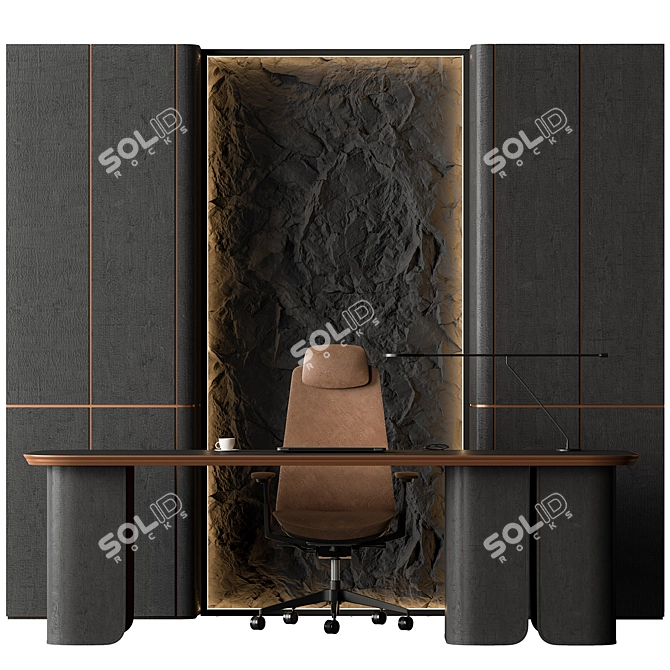 Executive Office Desk - 593 3D model image 1