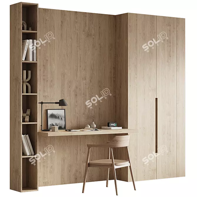 Modern Office Workspace Model 3D model image 4