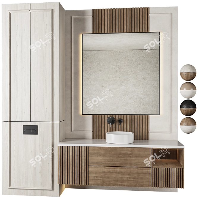 Modern Bathroom Furniture Set 12 3D model image 1