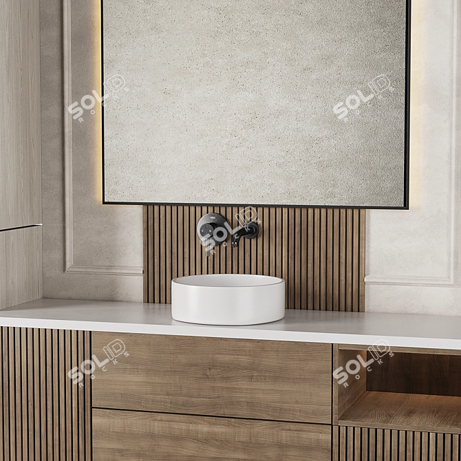 Modern Bathroom Furniture Set 12 3D model image 5