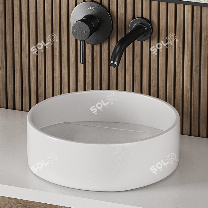 Modern Bathroom Furniture Set 12 3D model image 6