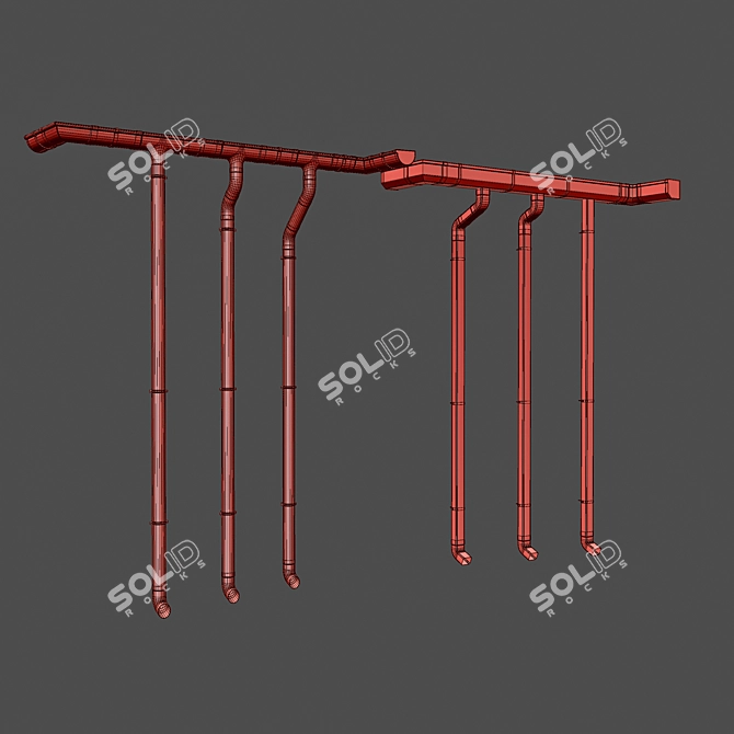 2017 Gutter System Set 3D 3D model image 4