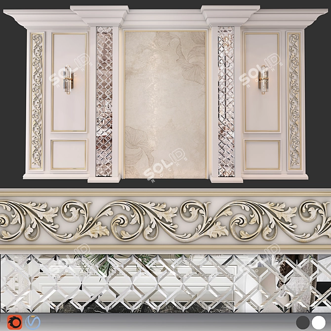 Elegant Classic Wall Decor Ensemble 3D model image 1