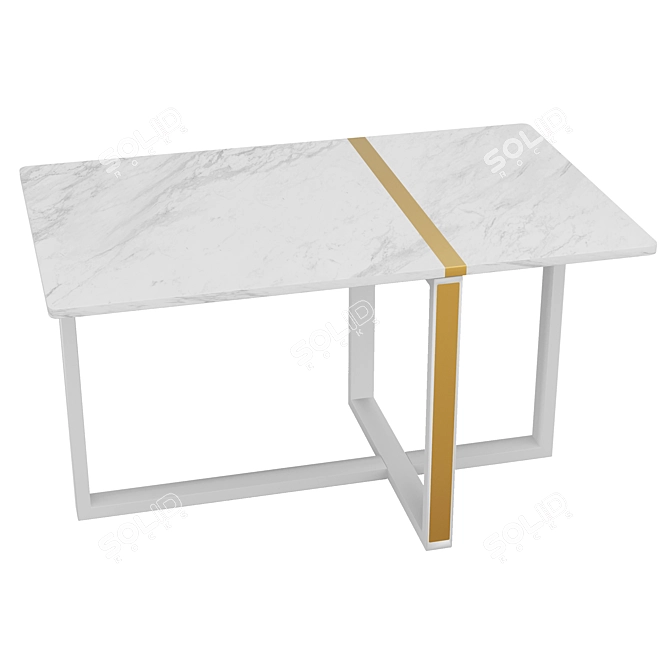 Brass Decor Aluminum Coffee Table 3D model image 5