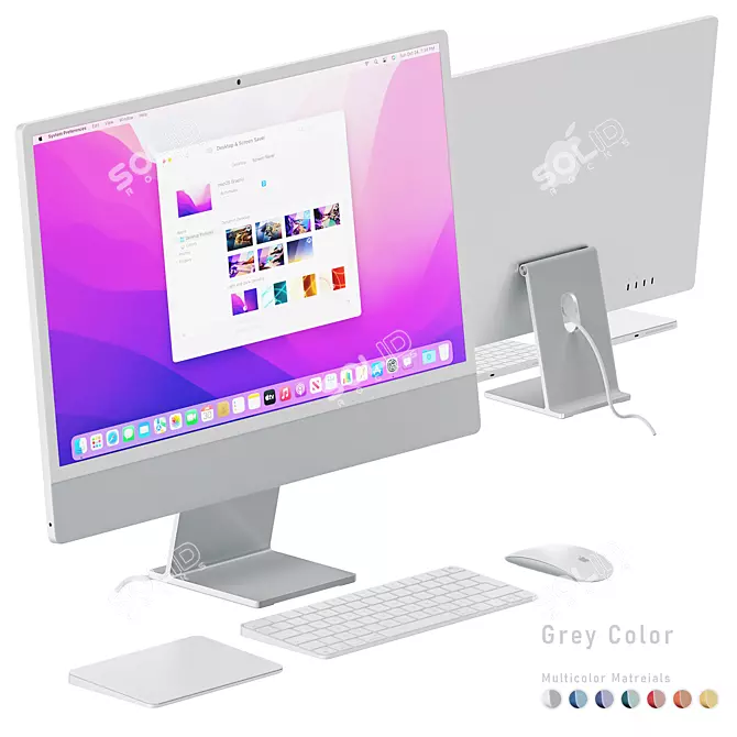 Apple iMac M1 24" Multicolor Desktop 3D model image 2