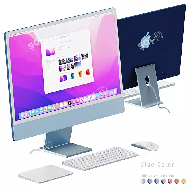 Apple iMac M1 24" Multicolor Desktop 3D model image 4