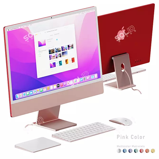 Apple iMac M1 24" Multicolor Desktop 3D model image 6