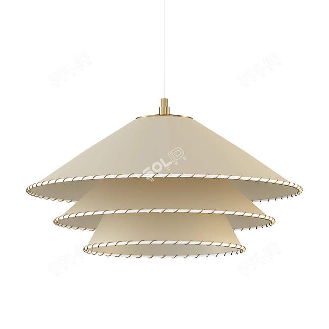 Elegant Fabric Pendant Lamp 3D model image 1