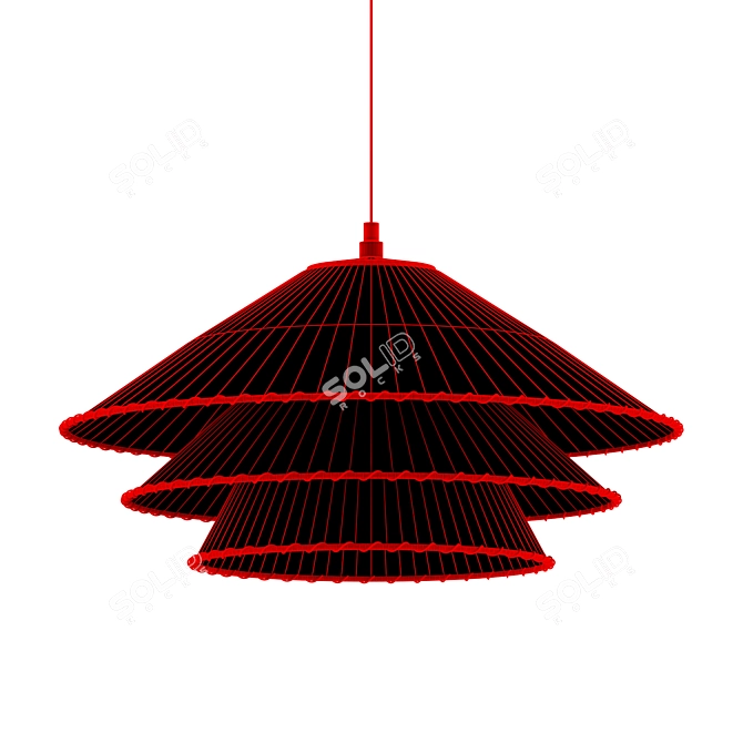 Elegant Fabric Pendant Lamp 3D model image 2