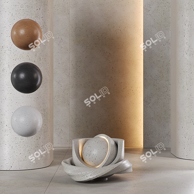 Seamless Microcement Stone Render 3D model image 1