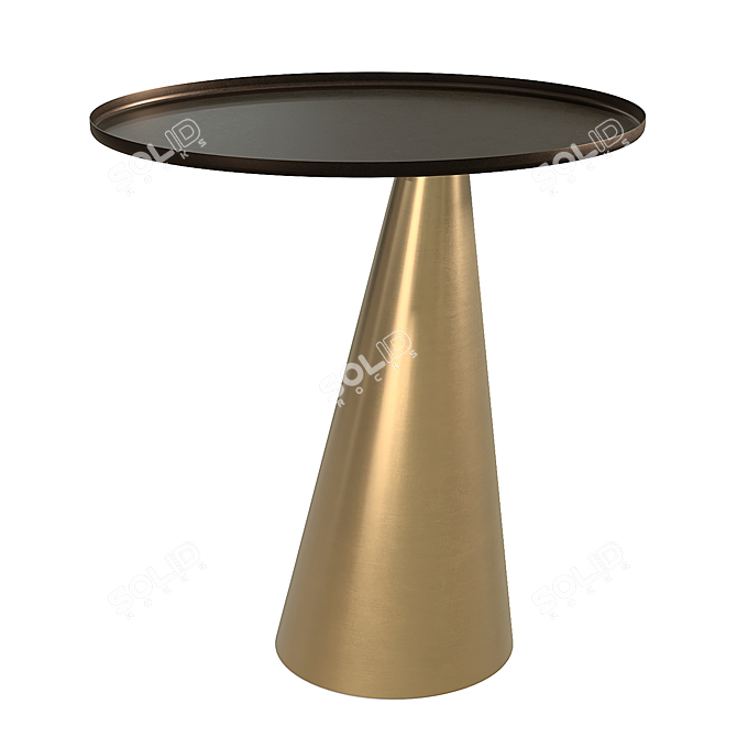 Oval Metal Coffee Table 3D model image 1