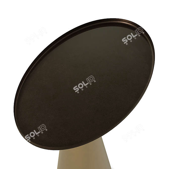 Oval Metal Coffee Table 3D model image 2