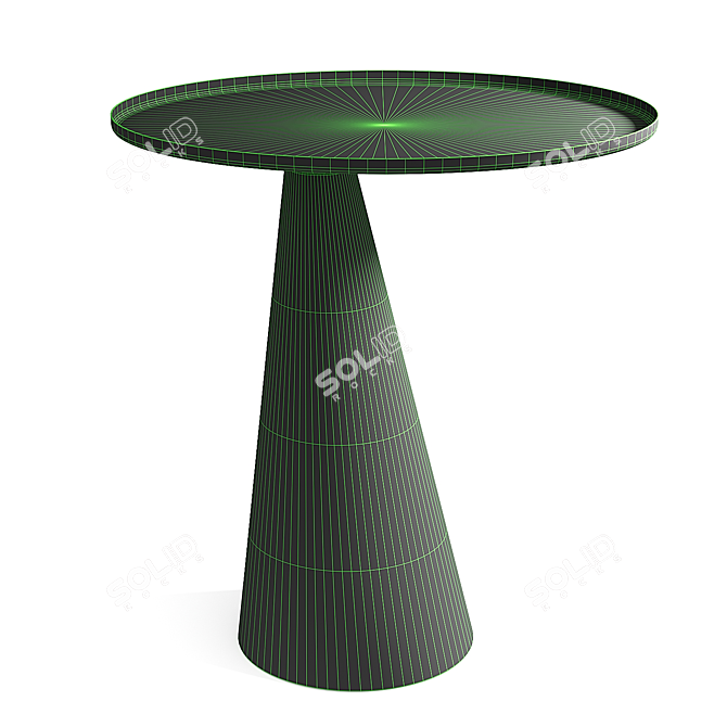 Oval Metal Coffee Table 3D model image 5