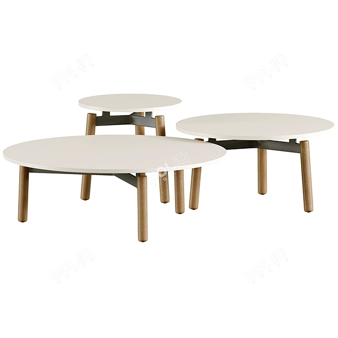 Contemporary Lento Table Set 3D model image 1