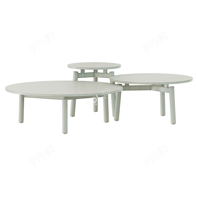 Contemporary Lento Table Set 3D model image 5