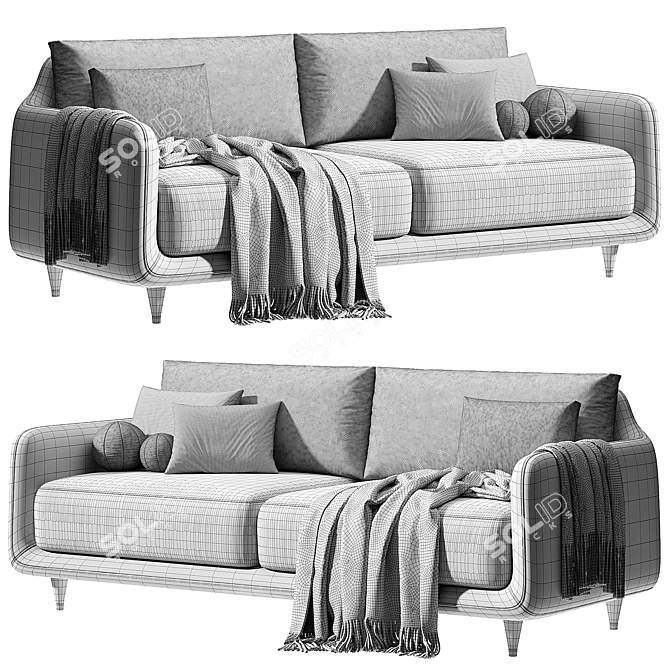 Retro Style Gentlemen Sofa Design 3D model image 7