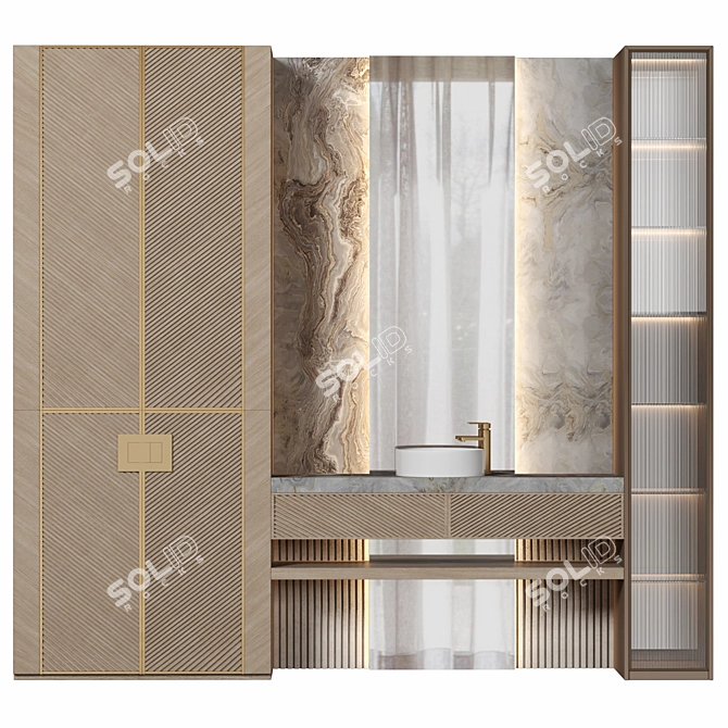 Versatile Modular Bathroom Furniture 3D model image 2