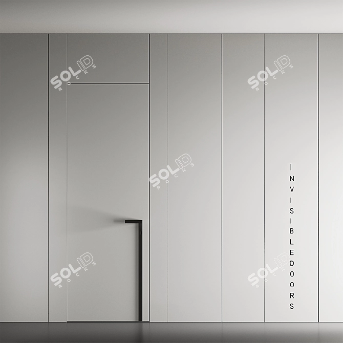  Sleek Invisible Door with Handles 3D model image 2