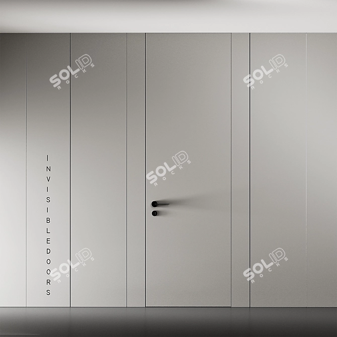  Sleek Invisible Door with Handles 3D model image 4