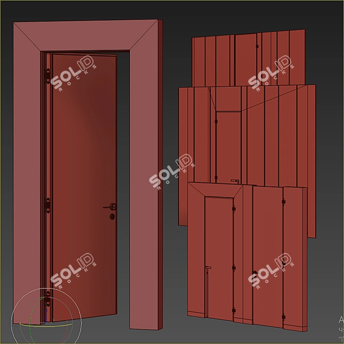  Sleek Invisible Door with Handles 3D model image 5