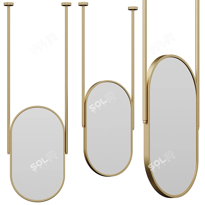 Elegant Ceiling Hanging Mirror by Gaommini 3D model image 1