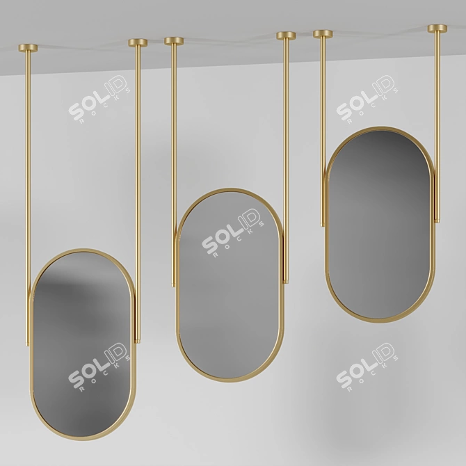 Elegant Ceiling Hanging Mirror by Gaommini 3D model image 2