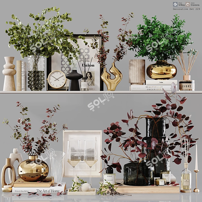 Elegant Decor Set 229 3D model image 2