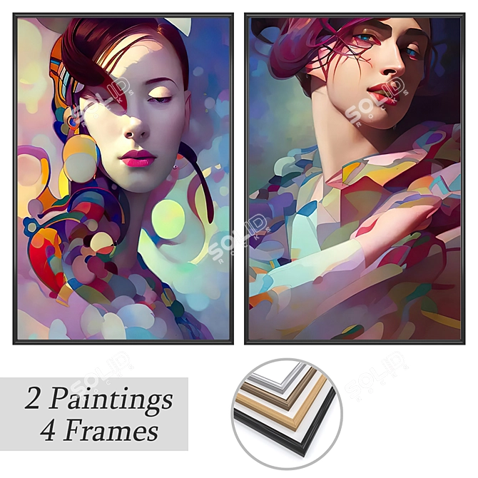 Gallery Wall Art Set - Variants 3D model image 1