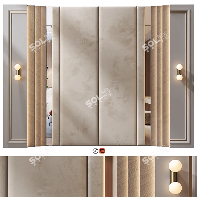Lyra Wall Panel Twin Decor 3D model image 1