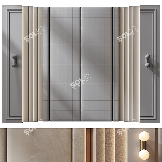 Lyra Wall Panel Twin Decor 3D model image 2
