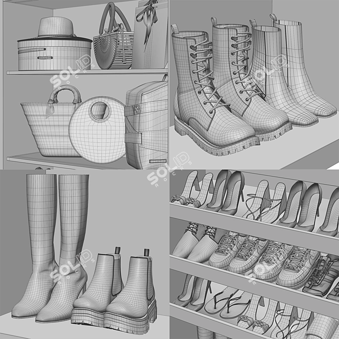  Shoe Cabinet Organizer Storage 3D model image 7