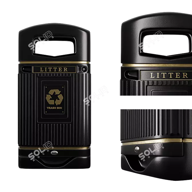 Corona Physical Mtl Litter Bin 3D model image 2