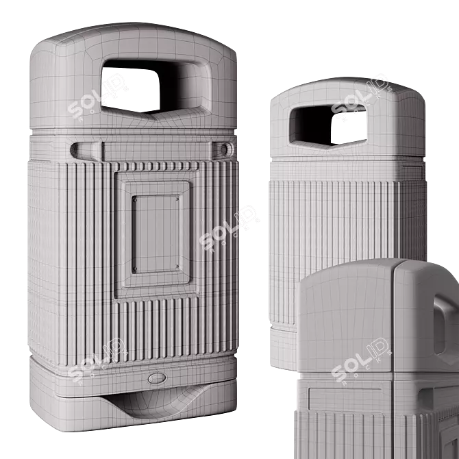 Corona Physical Mtl Litter Bin 3D model image 3