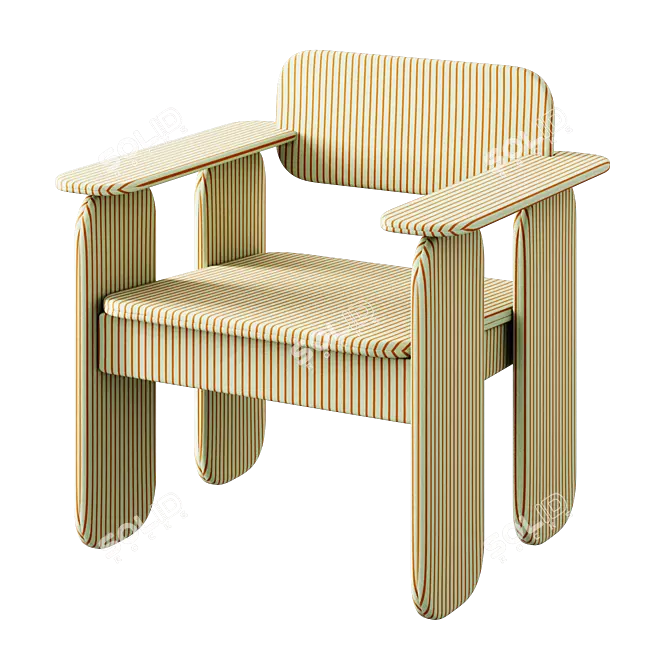 Modern Cutout Armchair: Sleek Design 3D model image 1