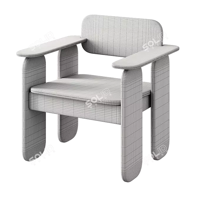 Modern Cutout Armchair: Sleek Design 3D model image 4