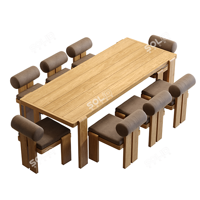 Restoration Hardware Vigo Teak Set 3D model image 2