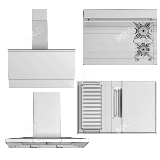 AEG Appliance Set Bundle Home 3D model image 8