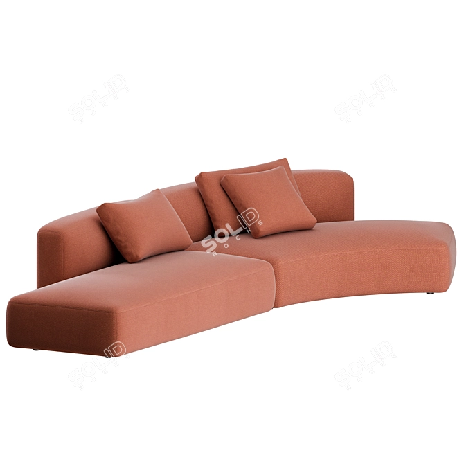 Elegant Cozy Curve Sofa Set 3D model image 7