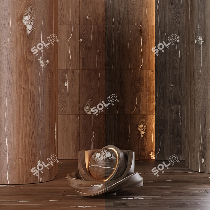 Vintage Oak Wood Texture Set 3D model image 3