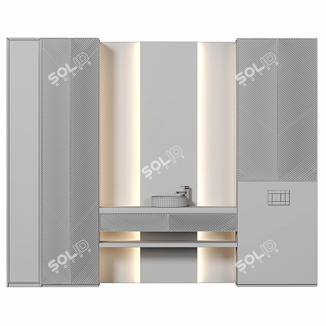 Modern Bathroom Furniture Set 3D model image 4