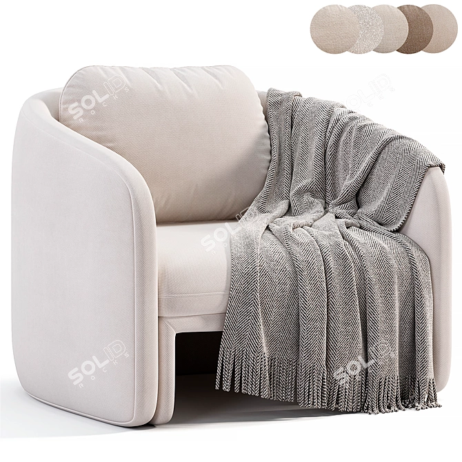 Laredoute Bouclé Fabric Armchair 3D model image 1