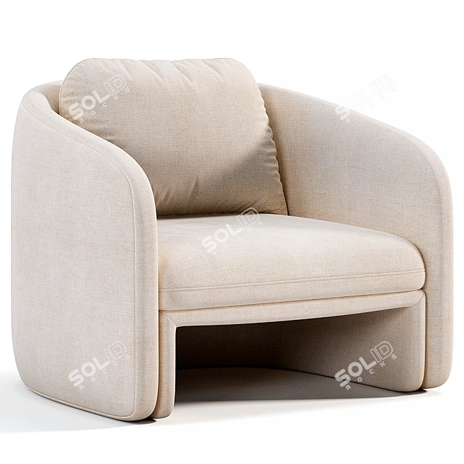 Laredoute Bouclé Fabric Armchair 3D model image 3