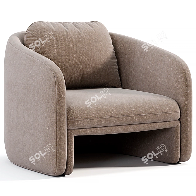 Laredoute Bouclé Fabric Armchair 3D model image 4