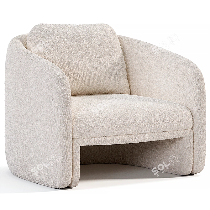 Laredoute Bouclé Fabric Armchair 3D model image 5