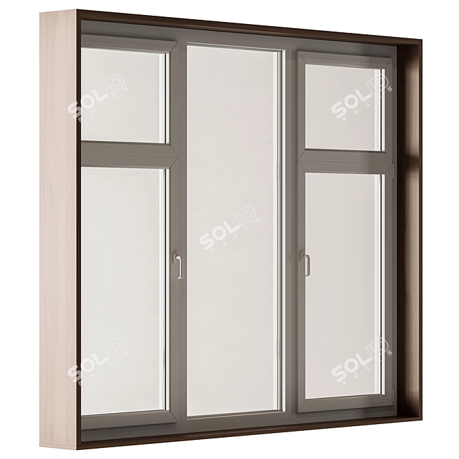 Windows Set 32-White Frame, 9 Window 3D model image 3