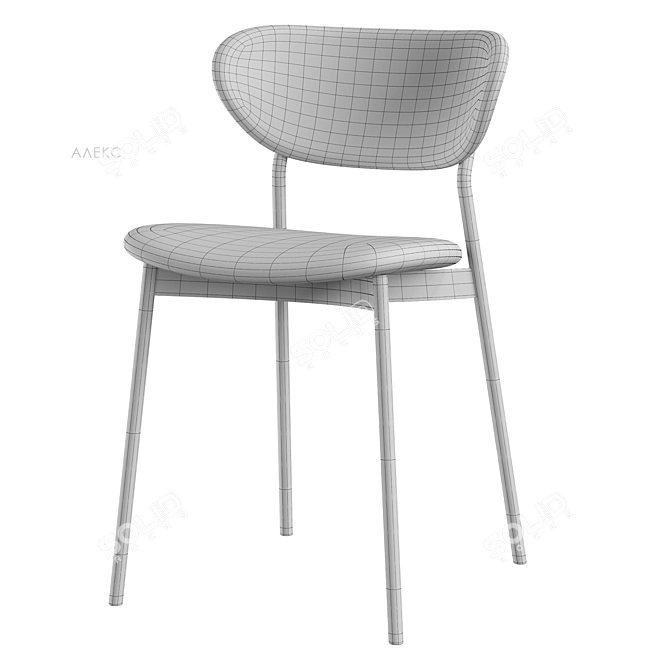 Alex Dining Chair Beige Velvet 3D model image 7