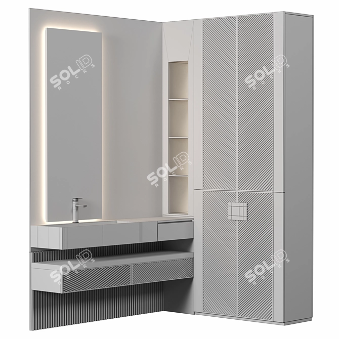 Luxury Bathroom Storage Set 3D model image 4